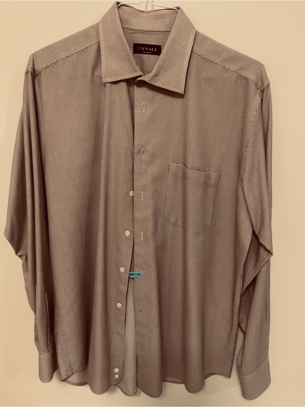 Canali Men's Micro-Pattern Dress Shirt